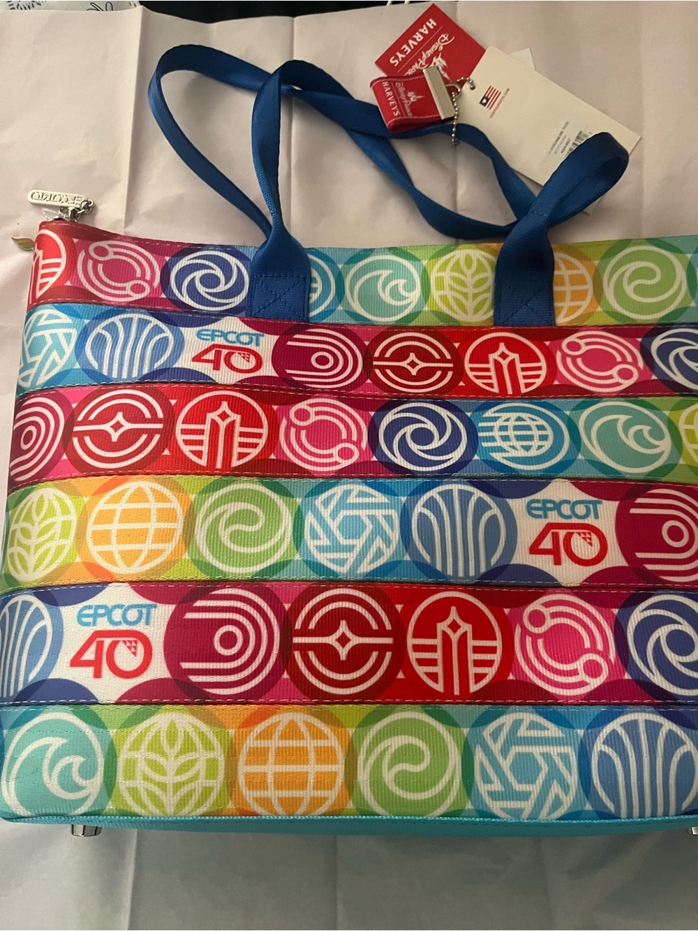 Harvey’s Epcot 40th anniversary bag NWT. Includes shoulder strap/crossbody